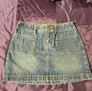 Moss Issue denim mini skirt